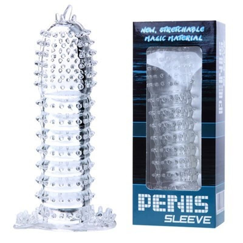 Şeffaf Klitoris Uyarıcılı Slikon Penis Kılıfı