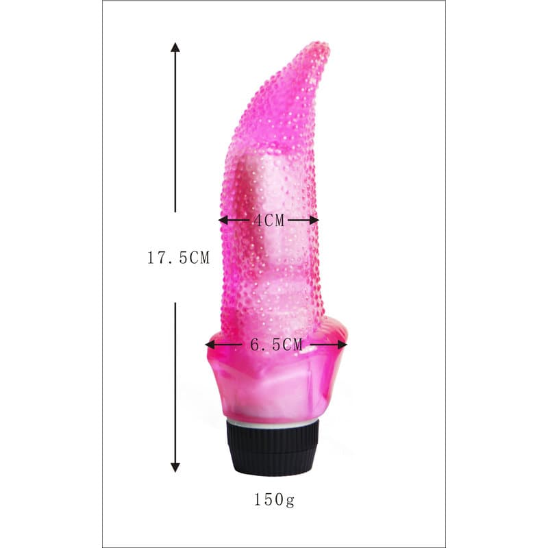 Tongue Kiss – Dil Dokulu Renkli Titreşimli Jel Vibratör (Pembe)